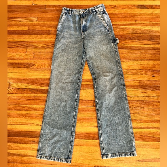 Zara Straight Leg Cargo Jeans - Size 24 - Picture 1 of 4